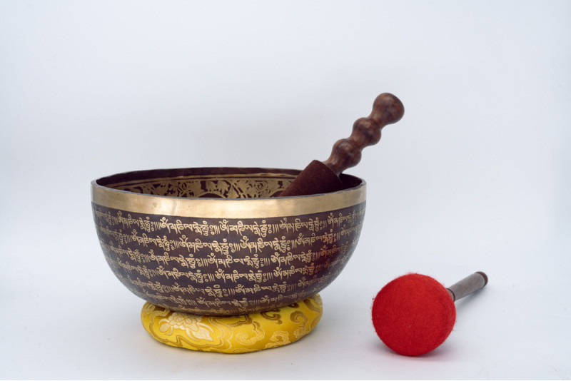 Buddha Carved Singing Bowl with mantra